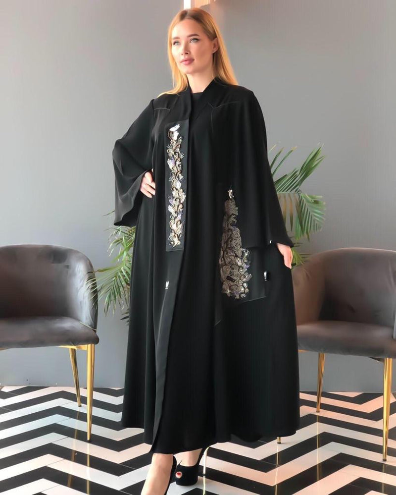 عباية مناسبات مشكوكة يدويا - tahaniboutique (6635741610241)