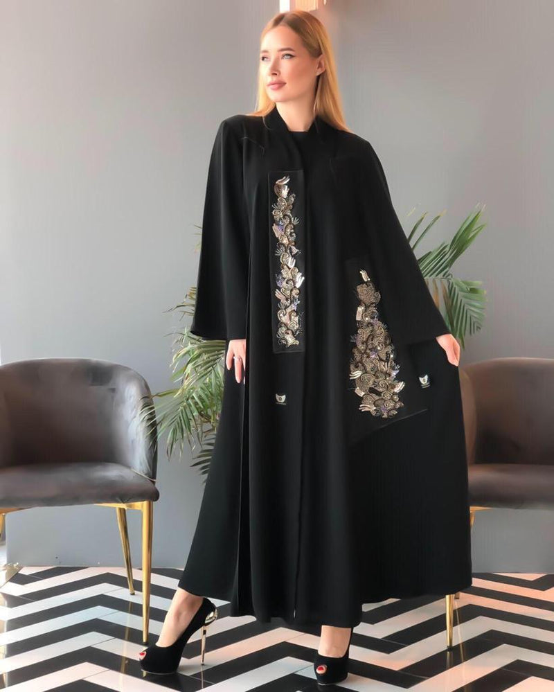 عباية مناسبات مشكوكة يدويا - tahaniboutique (6635741610241)